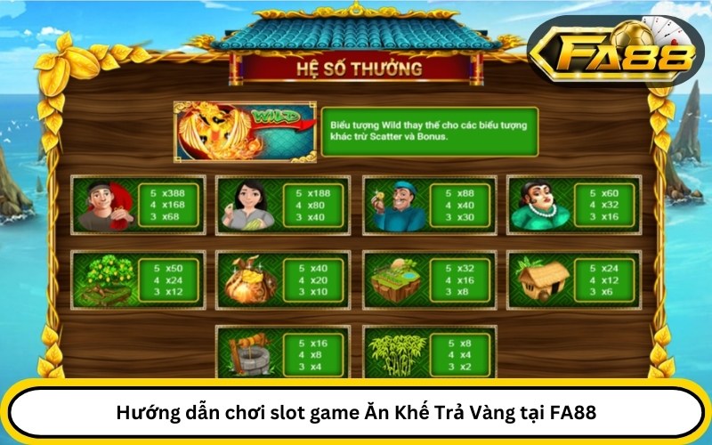 Hướng dẫn chơi slot game Ăn Khế Trả Vàng tại FA88